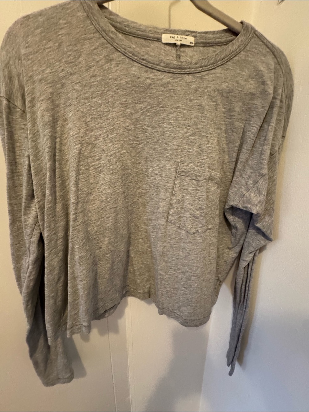 rag & bone Heather Gray Long-Sleeve Pocket Tee